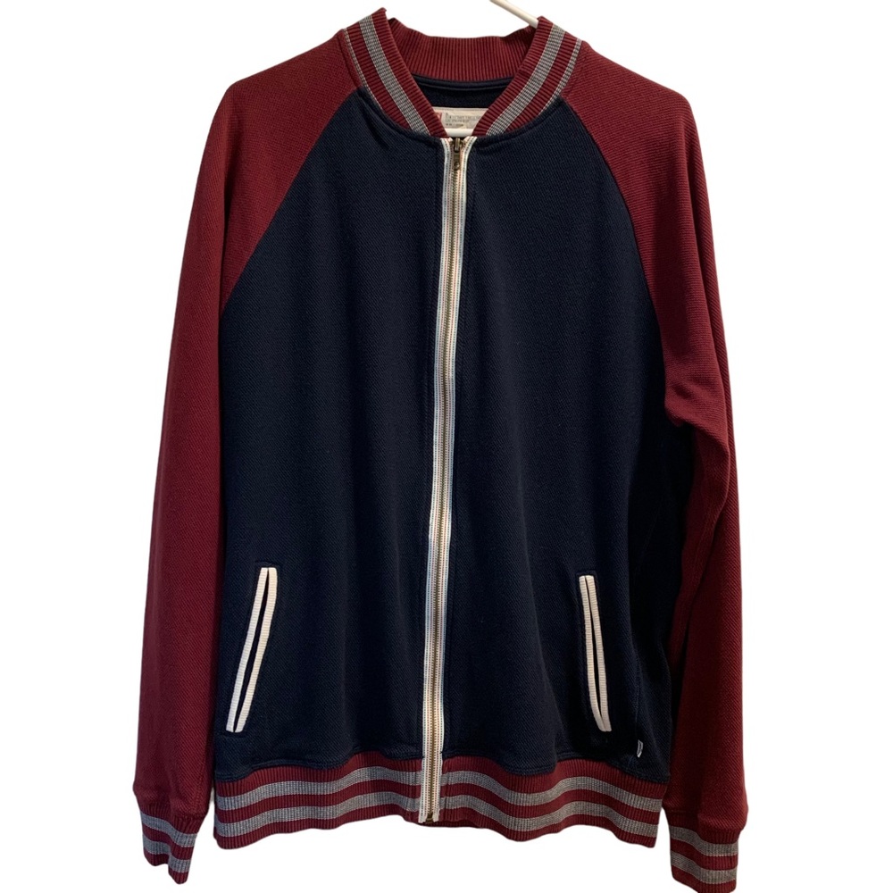 Levi’s Mens Jacket Blue & Burgundy Varsity Style Slim Fit Size XL